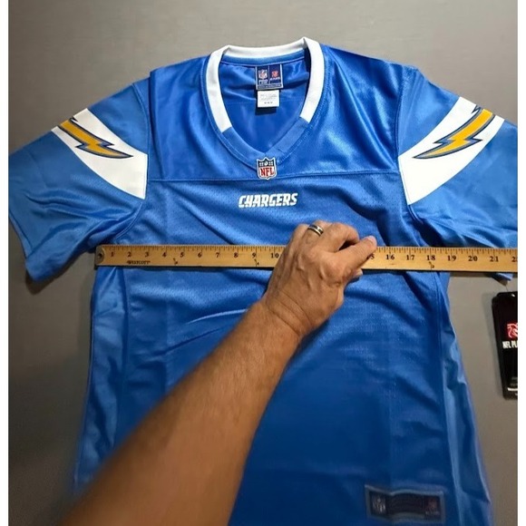 San Diego Chargers NFL Pro Line Jersey Womens Medium Blue Blank Short Sleeve. - Picture 9 of 12